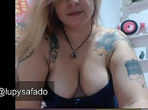 Big natural breasts and round ass voluptuous webcam model