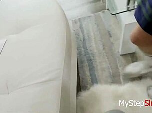 Old man gets stepped on by young stepdaughter