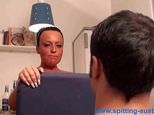 submissive & Humiliatrix Anrotzen's saliva play