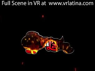 A charming Latin teen with perfect breasts takes part in virtual sex: Vrlatina