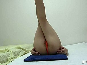 The latest image of a Japanese porn star with stockings and fishnets, introduced
