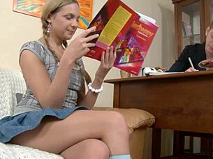 For the first time the young girl with large breasts consents to anal intercourse