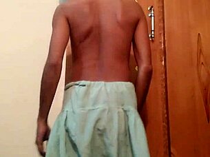 The clothes of a Punjabi stunning girl induce masturbation of a handsome Pakistani boy by a well endowed Arab and an Indian lady