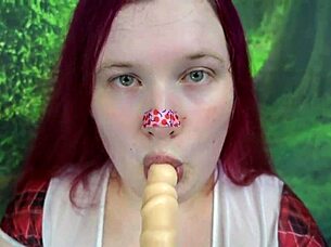 Another voluptuous transgender woman straps on an intimate toy and twerks