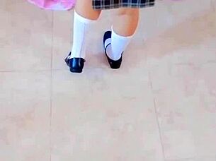 First risky bareback encounter with a slutty schoolgirl at home, a young college boy