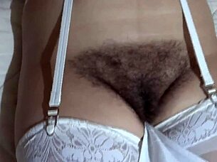 Voyeuristic pleasure: Hairy MILF gets fucked hard while watching me