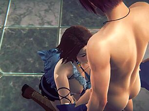 In fantasy anime game film it was sensual blowjob and intense anal by Yuna
