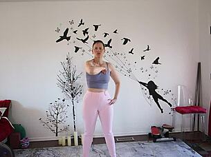 amateur video, mature brunette femdom teaches yoga