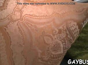 blindfolded stud tricked by homosexual hunk into oral sex