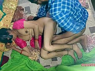 Intimate encounter of her brother in law with her step sister in law in lingerie