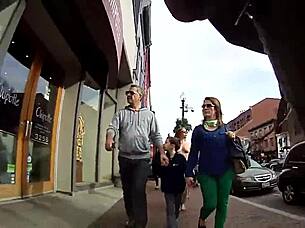 Girlfriend likes to go around town without a bra