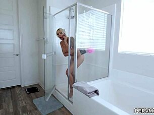 In this one, Nina Elle pleasures her MILF clit all alone, and gets surprised