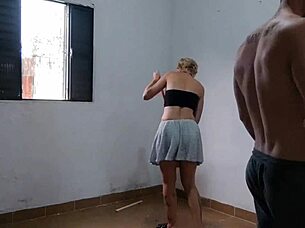 saw me without panties during cleaning and he took me bareback in quickie