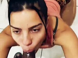 In a home made video, my girlfriend gives a real oral sex