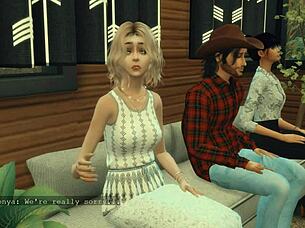 Blonde and black Sims 4 porn: A merry farmer threesome