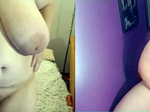 This big ass BBW sister shows her big ass on video chat