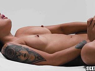 Indulges in solo pleasure by Avery Black, tattooed Asian MILF