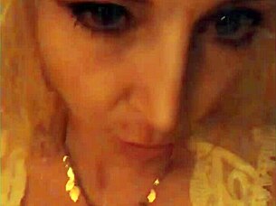 Nice blonde MILF enjoys steaming indoor play