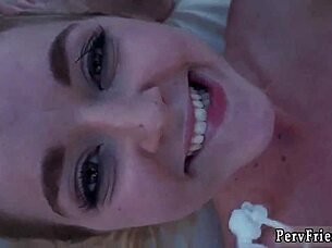 Drone hunts blonde teen, fucks her outdoors party