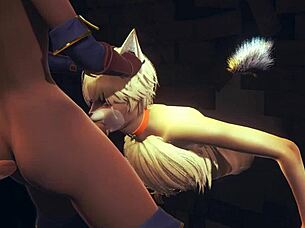 Tantalizing threesome with futanari partners for young sissy fox