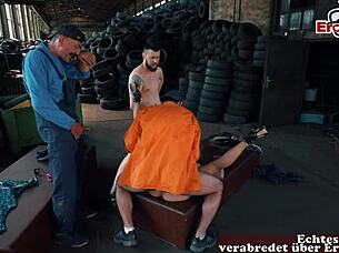 Damn! Curvy German Amateur Milf Gets Wild in Gangbang Action!